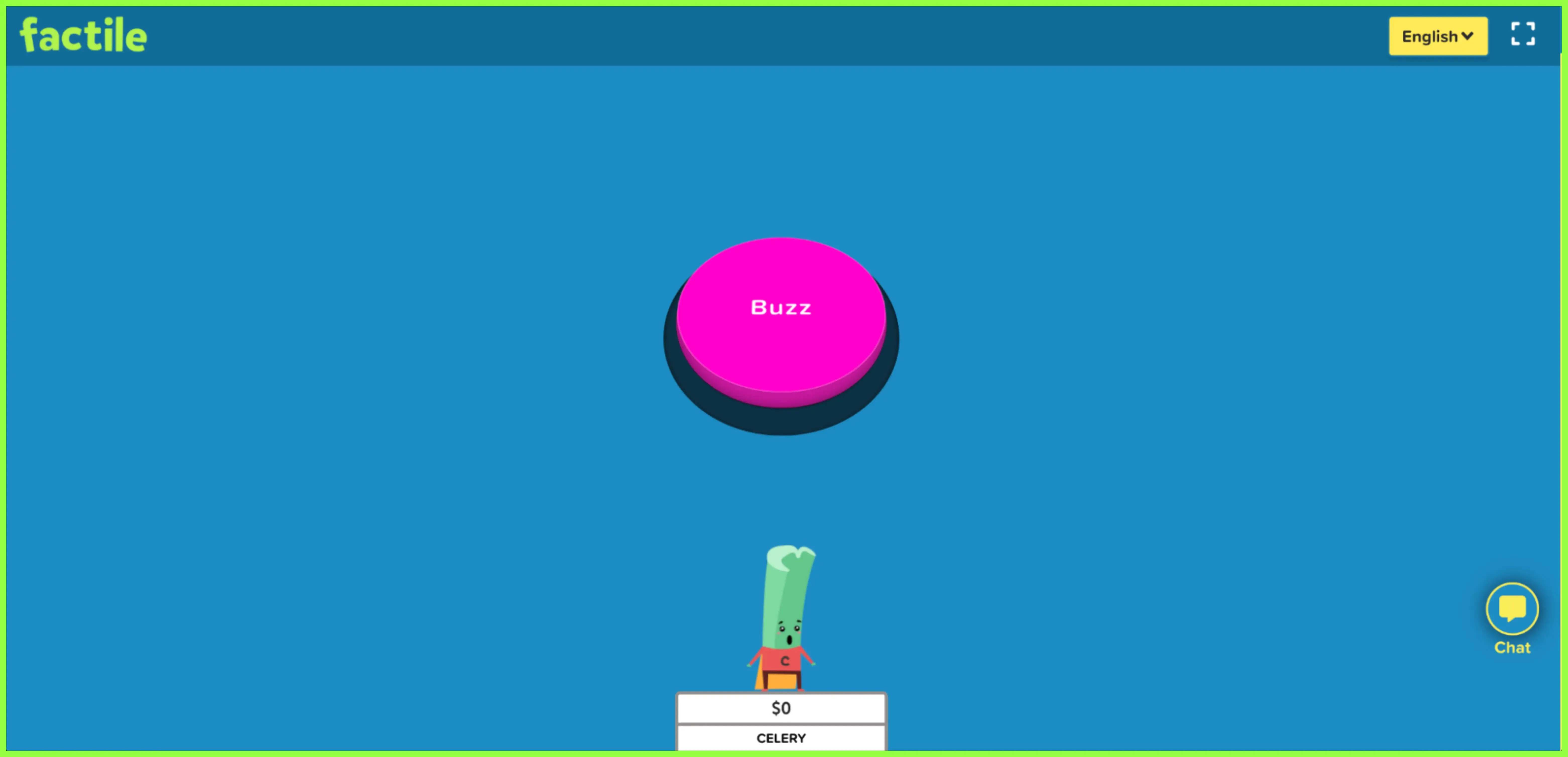 A clean, distraction-free screen displaying only the virtual buzzer, designed for students using their phones in a classroom setting.